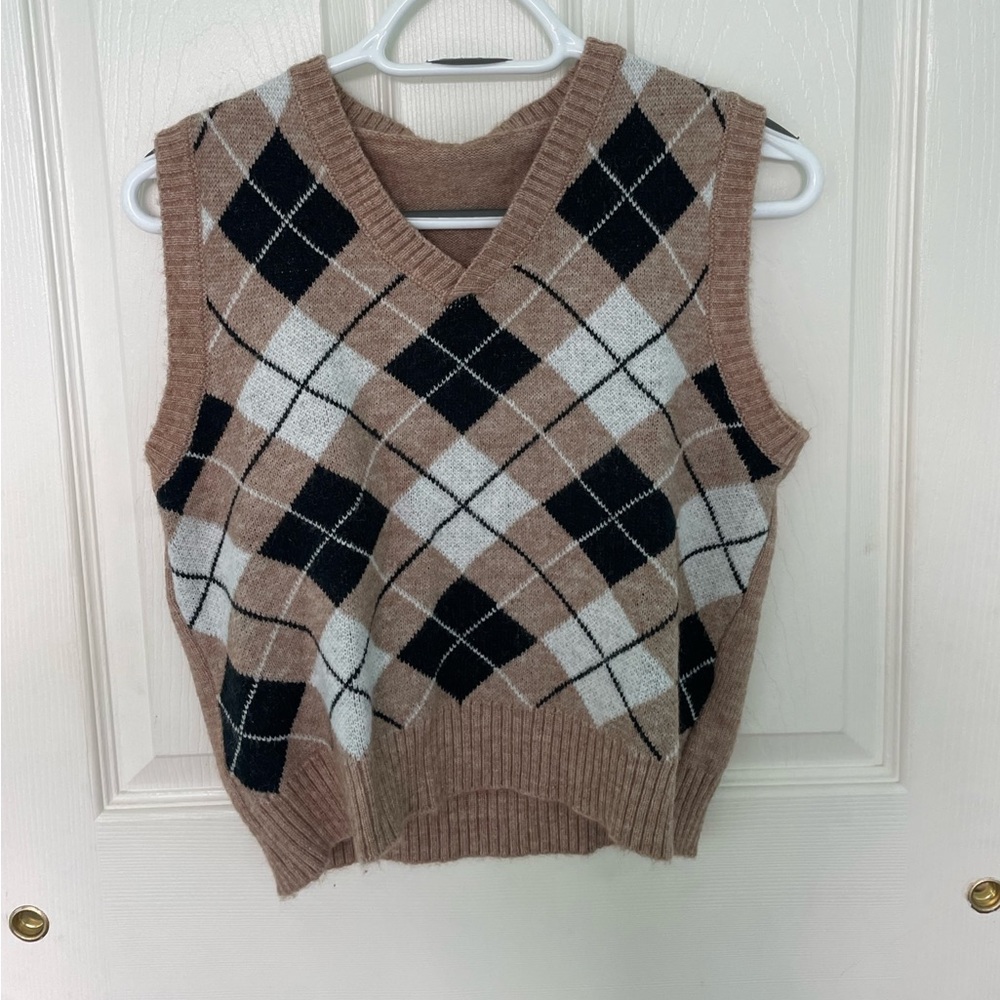 Brown Argyle Sweater Vest